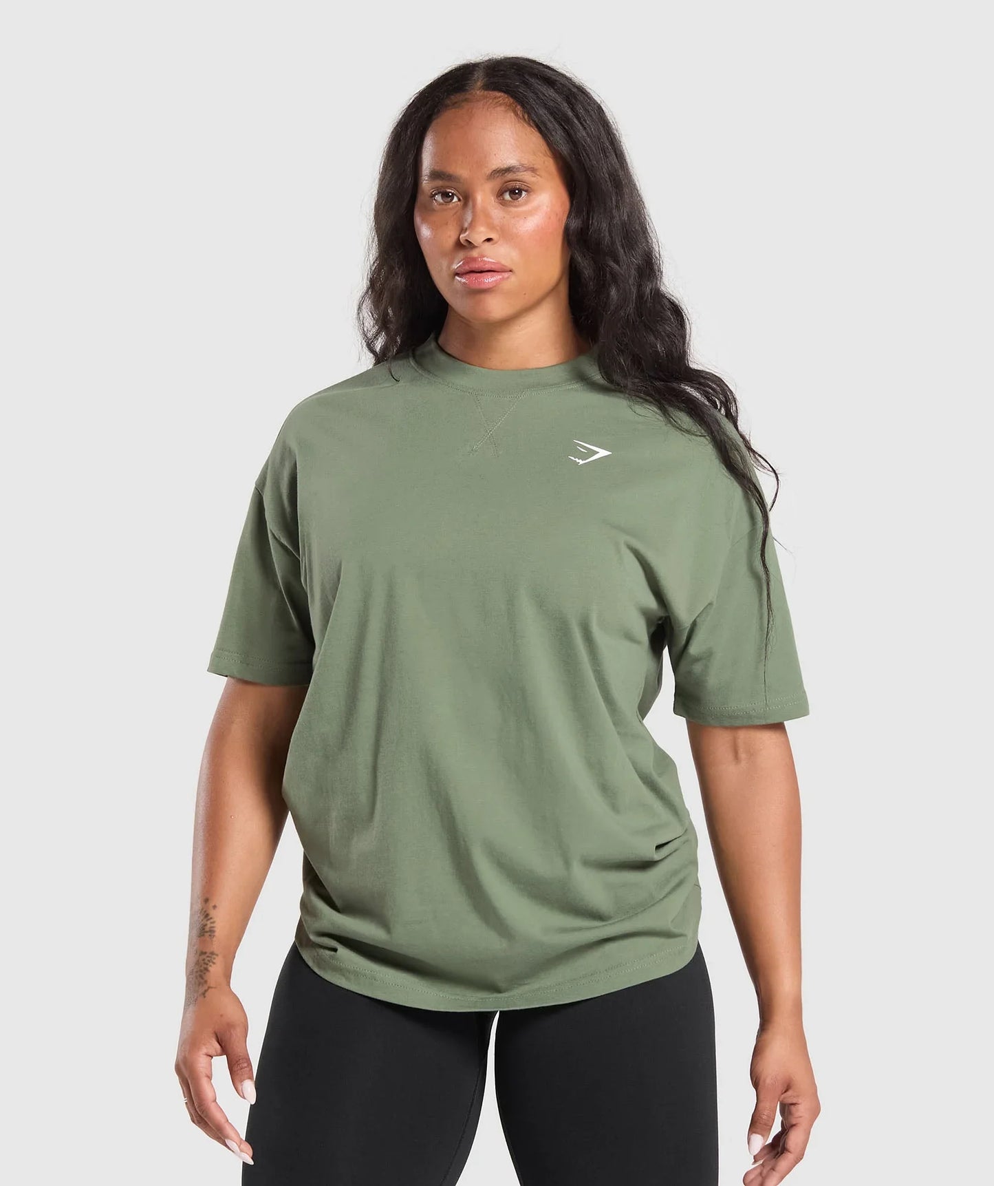 Adapt Camo Graphic Oversized Top - Force Green