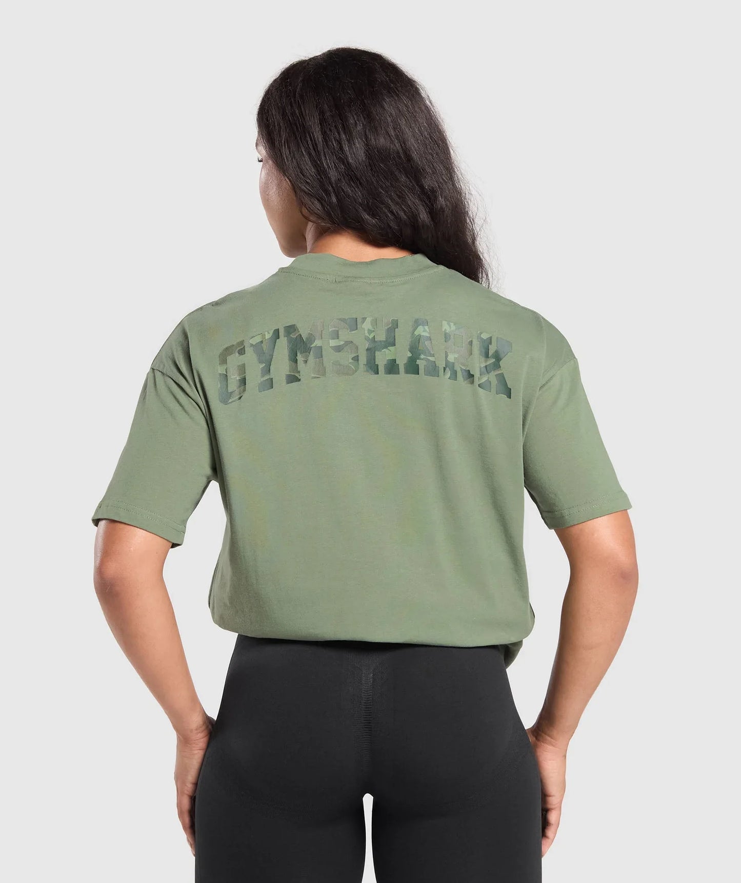 Adapt Camo Graphic Oversized Top - Force Green