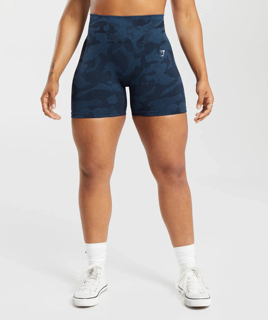 Adapt Camo Seamless Shorts - Midnight Blue/Ash Blue