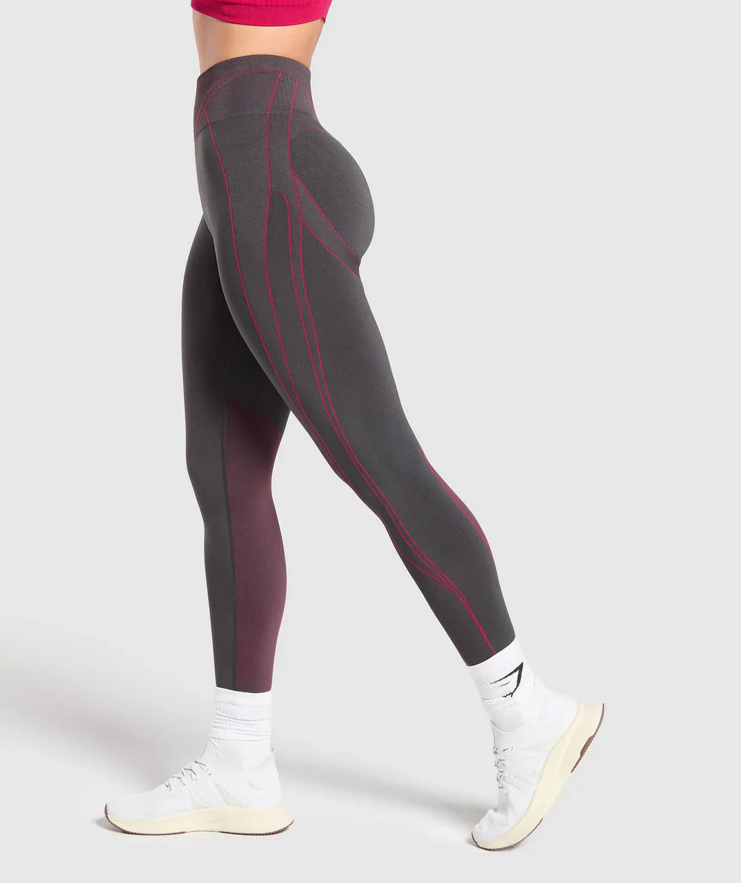 Apex Contrast Leggings Grey/Pink