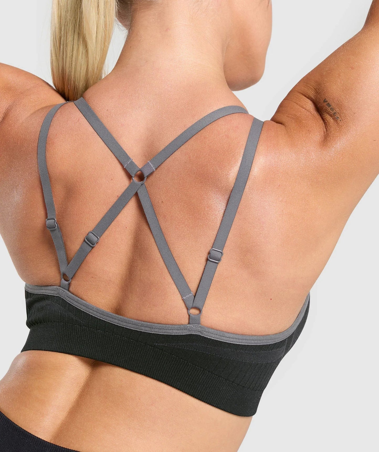 Apex Contrast Sports Bra - Black/Brushed Grey