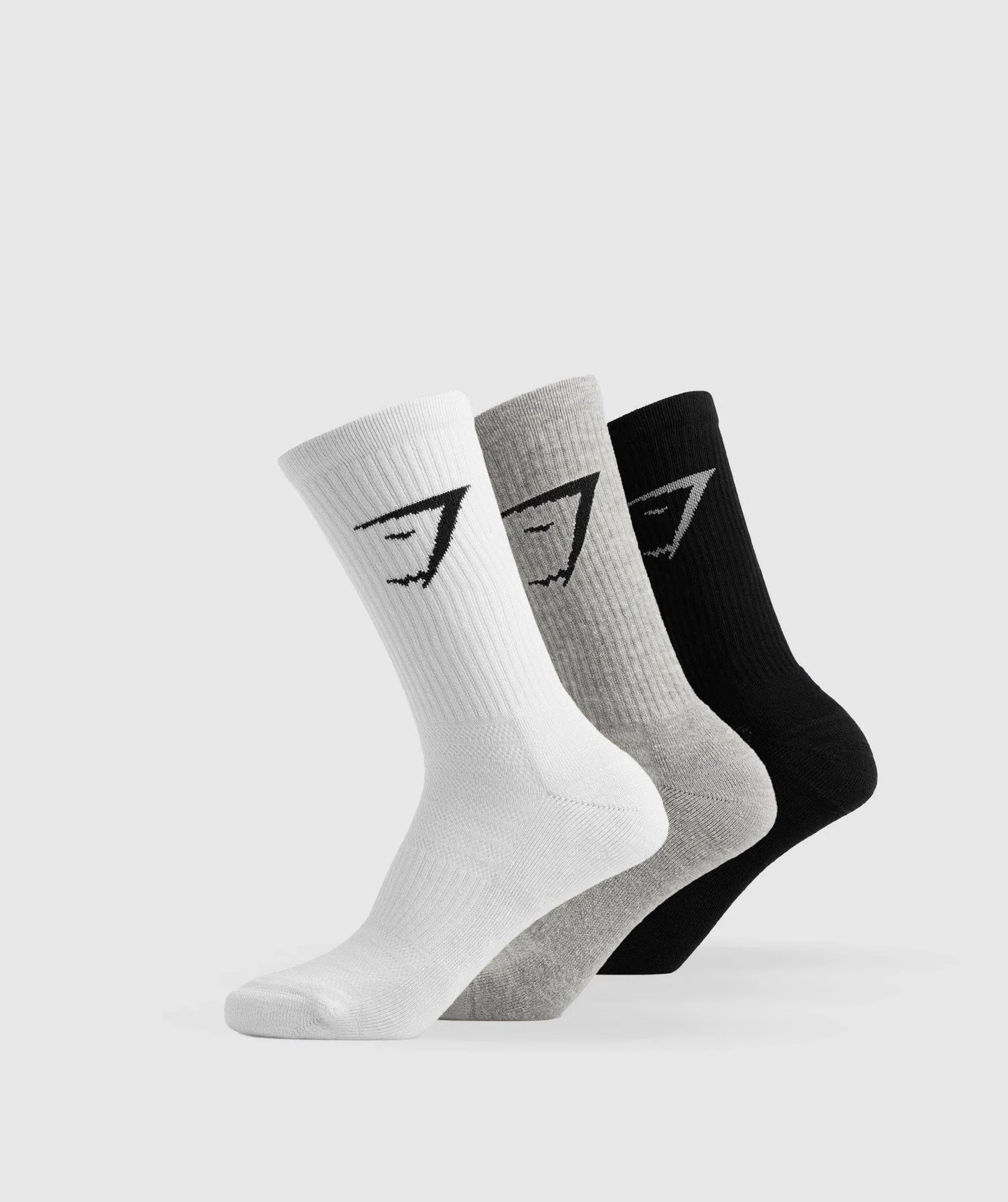 Crew Socks 3pk - White/Light Grey Core Marl/Black