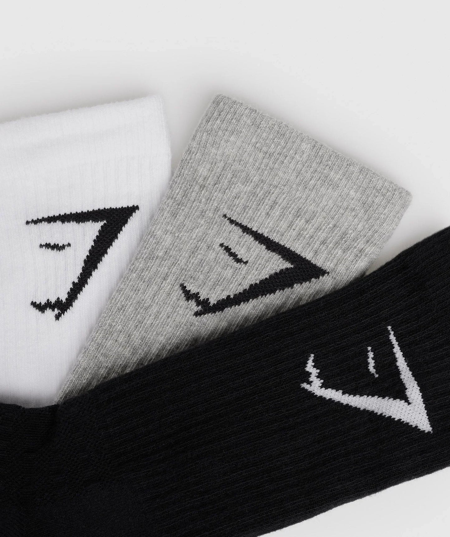 Crew Socks 3pk - White/Light Grey Core Marl/Black