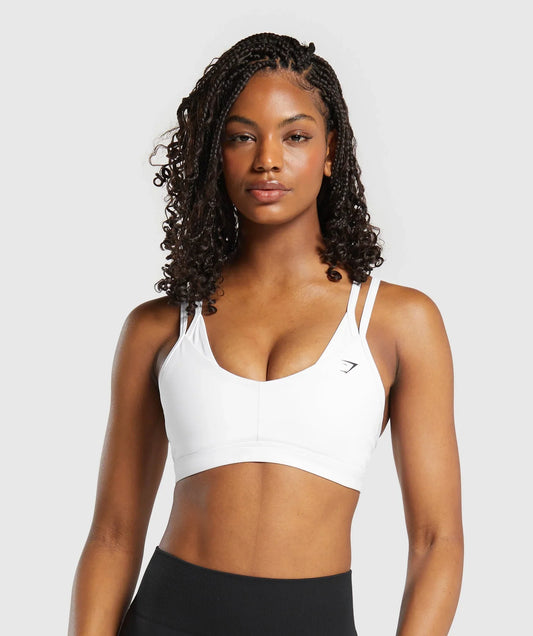 Double Up Sports Bra - White