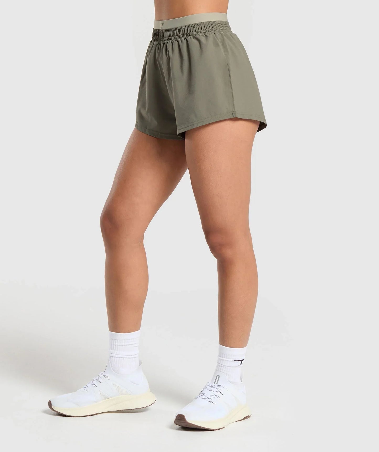 Double Waistband Shorts - Base Green/Chalk Green