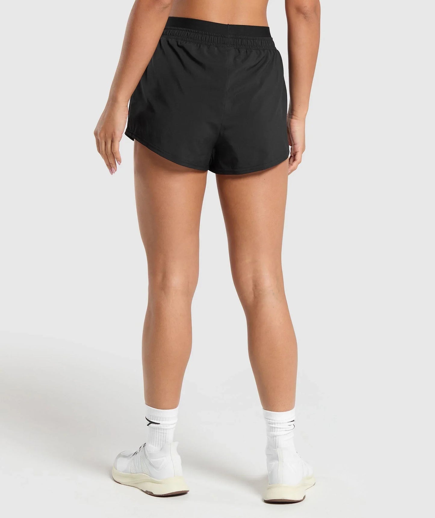 Double Waistband Shorts - Black/Black