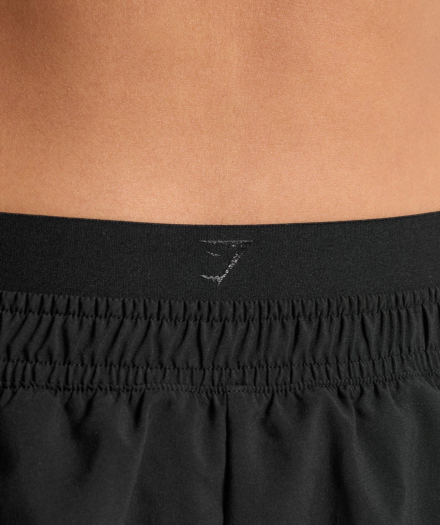 Double Waistband Shorts - Black/Black