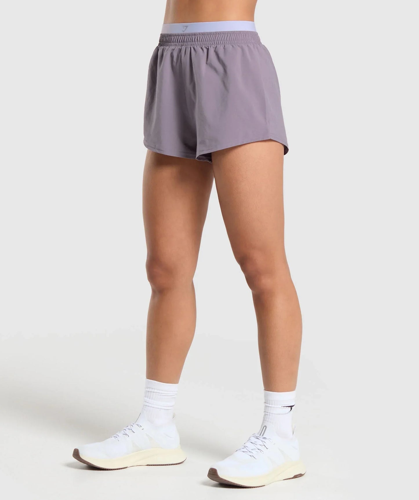 Double Waistband Shorts - Fog Purple/Silver Lilac