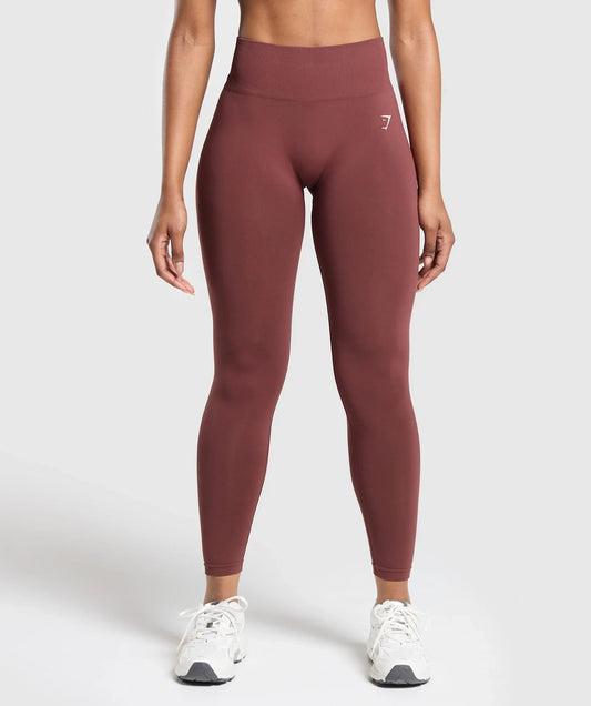 Everyday Seamless Leggings - Burgundy Brown