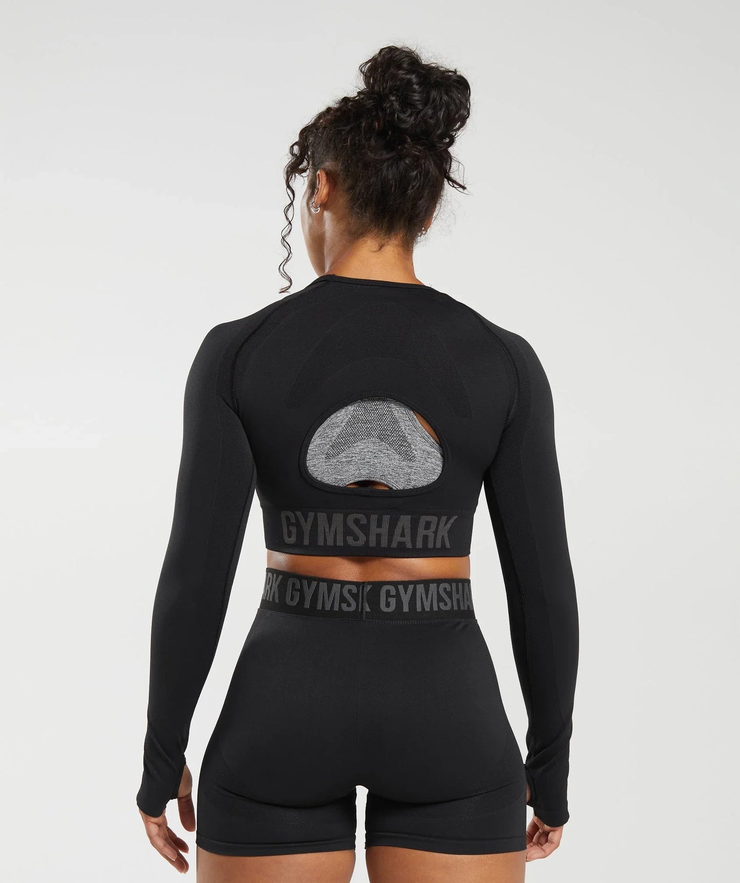 Flex Sports Long Sleeve Crop Top - Black