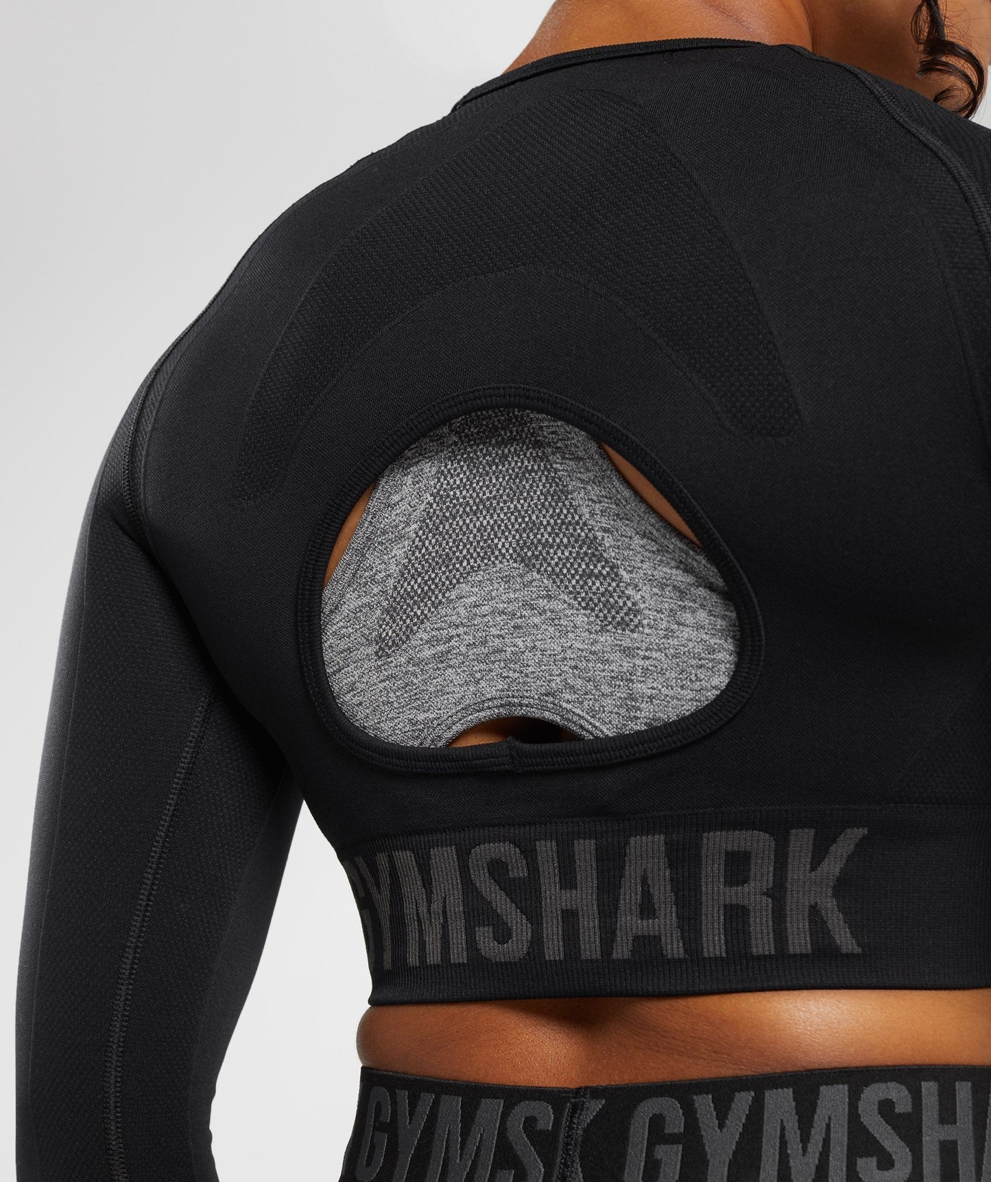 Flex Sports Long Sleeve Crop Top - Black