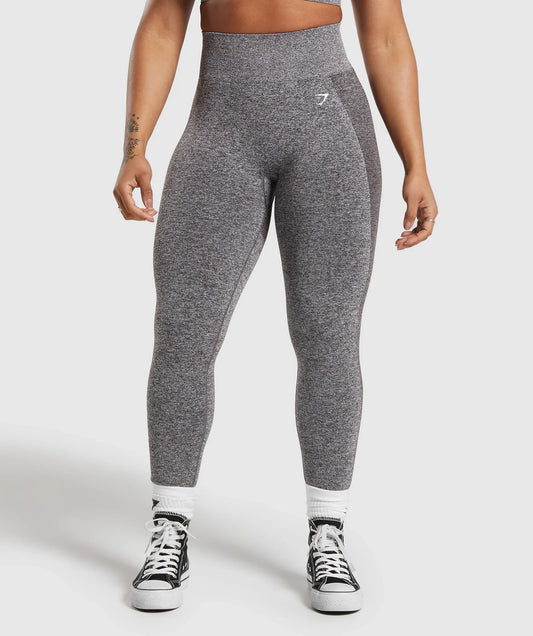 Flex High Waisted Leggings - Greyed Purple/White