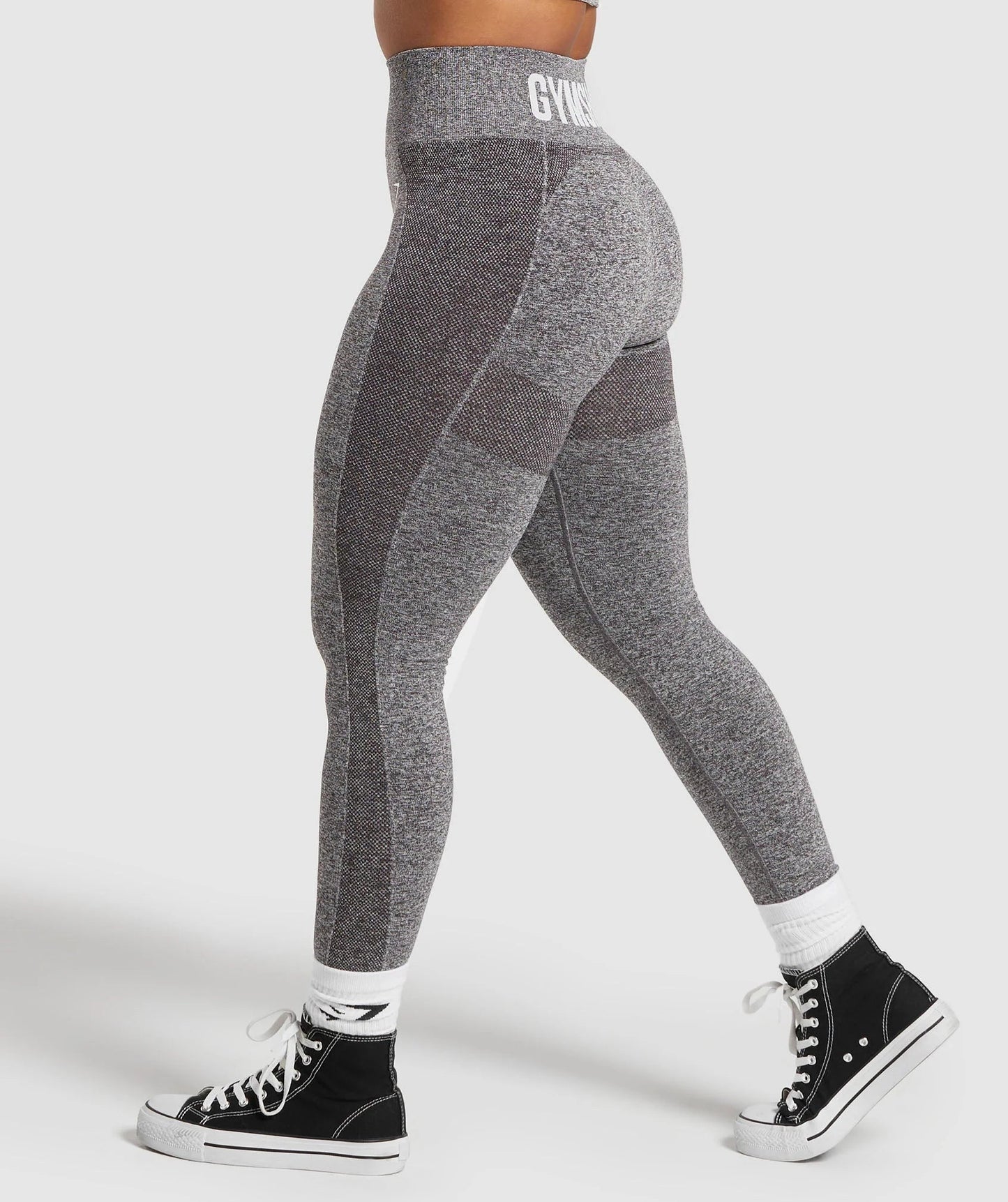 Flex High Waisted Leggings - Greyed Purple/White