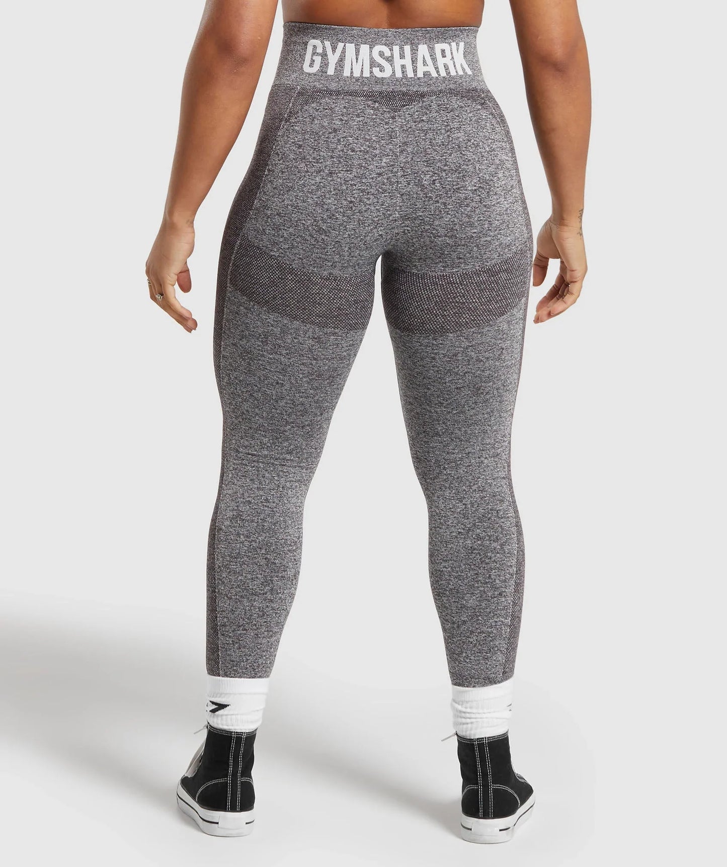 Flex High Waisted Leggings - Greyed Purple/White