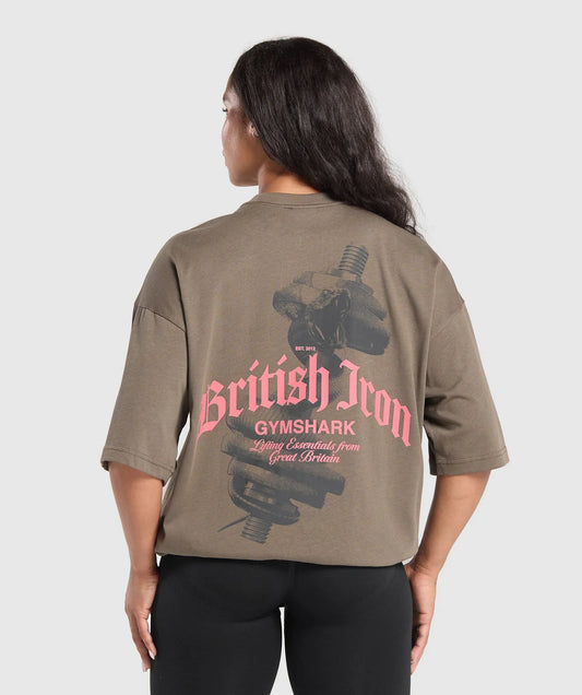 British Iron Heavyweight T-Shirt - Camo Brown