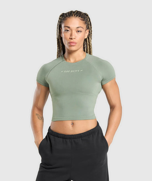 Off Duty Seamless Baby Tee - Unit Green