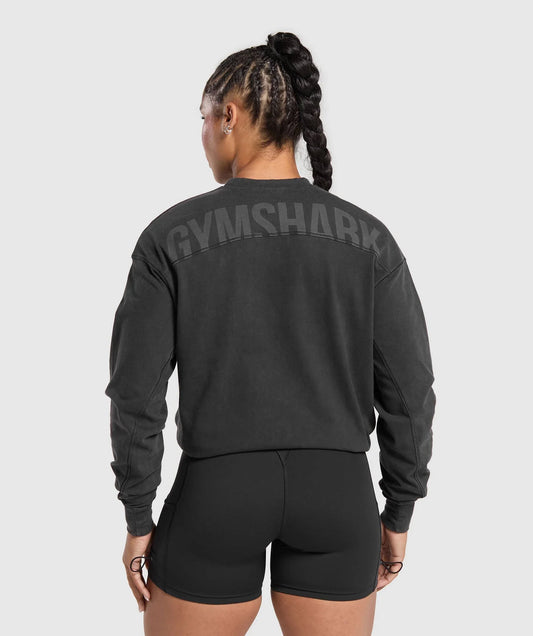 Power Oversized Long Sleeve Top - Black