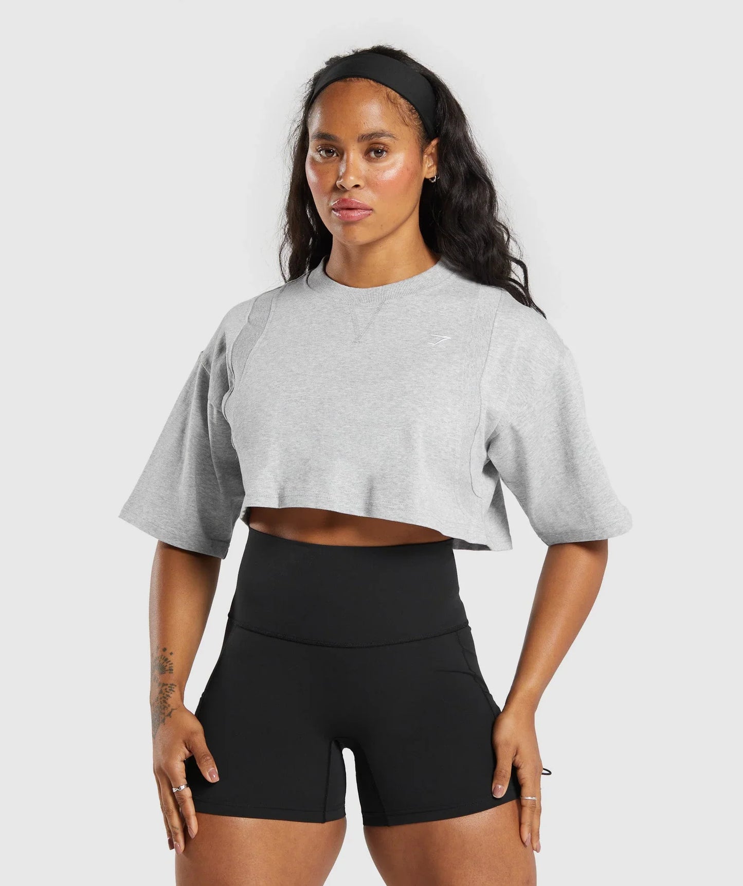 Heavyweight Cotton Crop T-Shirt - Grey