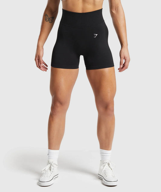 Lift Contour Seamless Shorts - Black/Black Marl