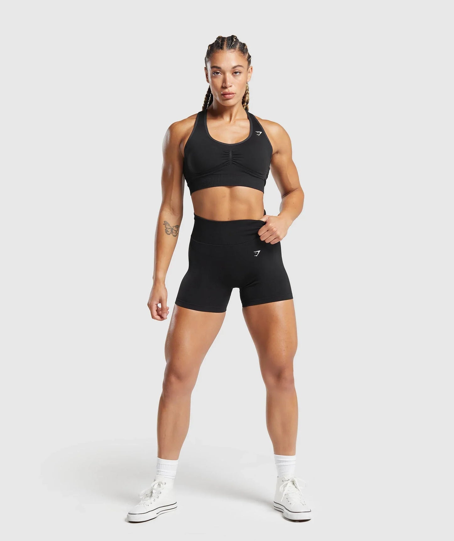 Lift Contour Seamless Shorts - Black/Black Marl