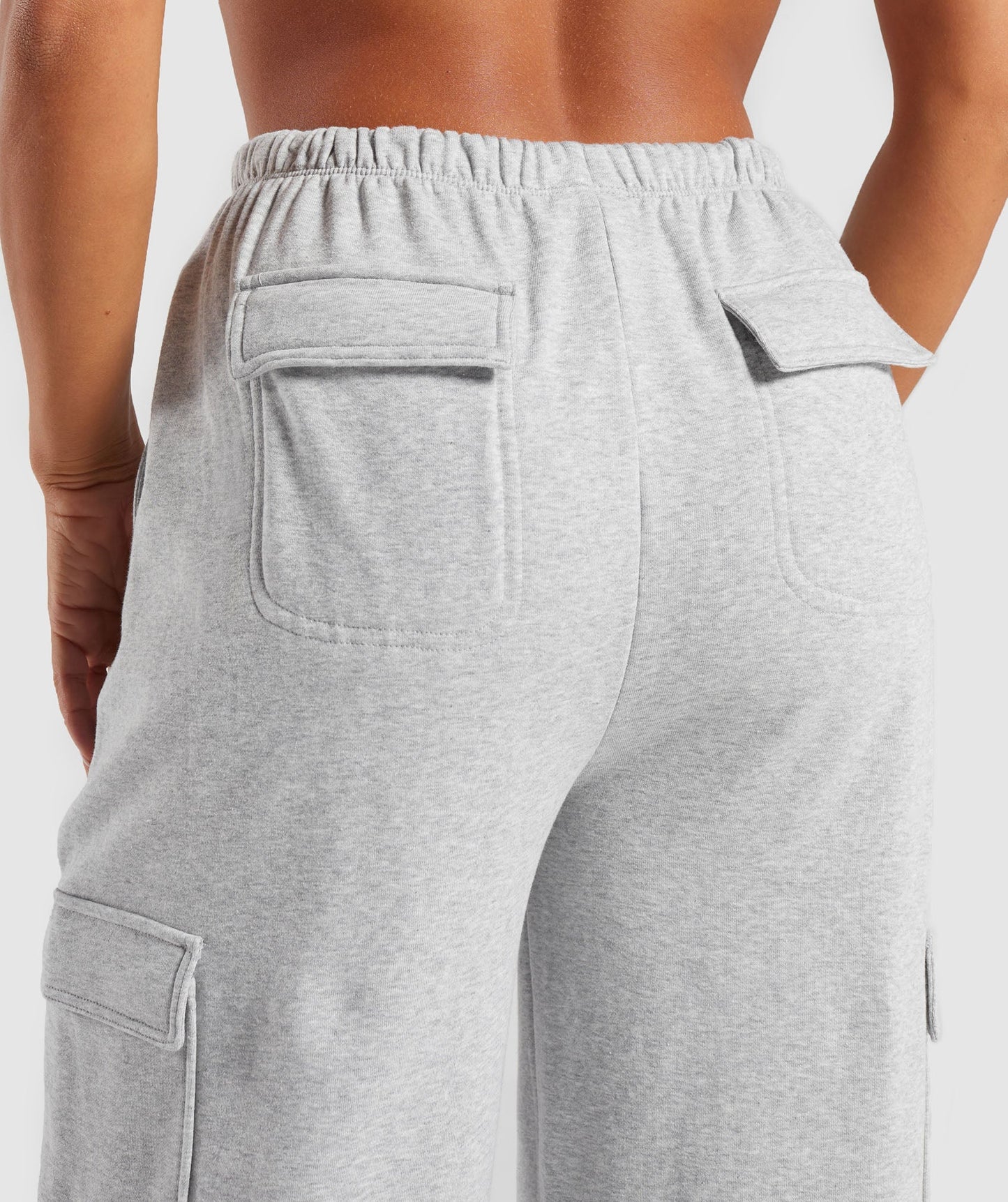 Fleece Cargo Pants - Light Grey Marl