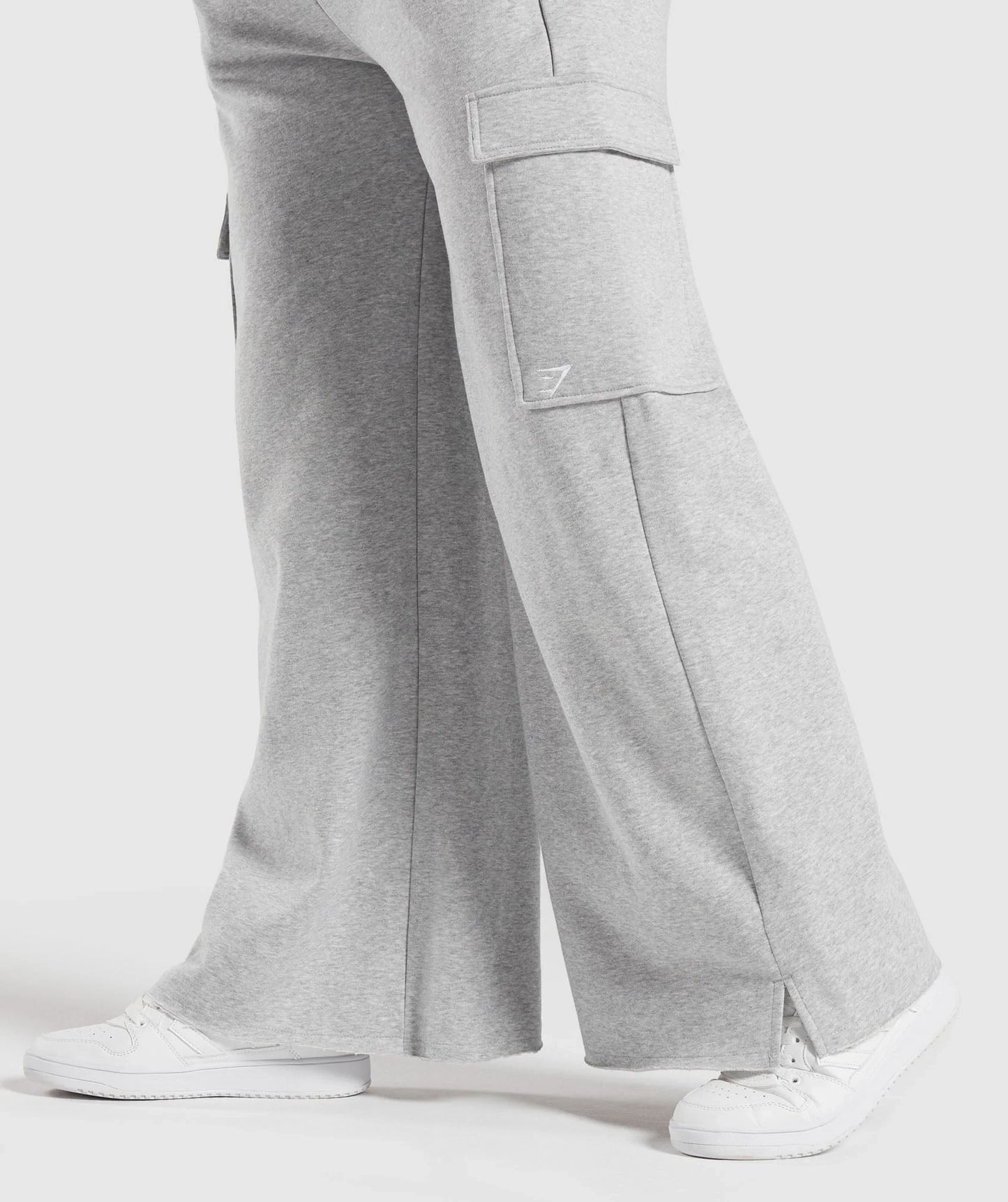 Fleece Cargo Pants - Light Grey Marl