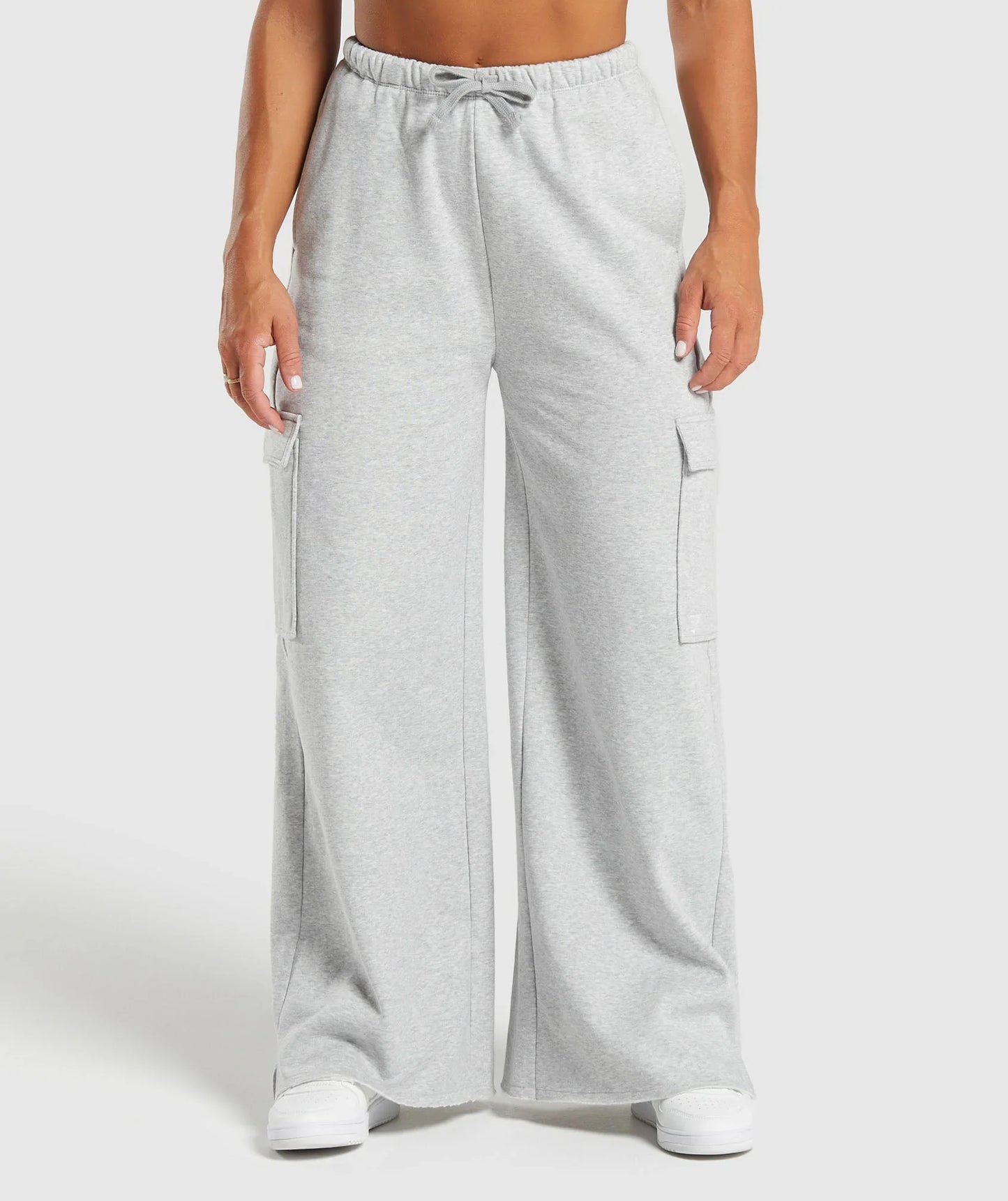 Fleece Cargo Pants - Light Grey Marl