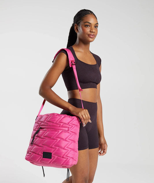 Quilted Yoga Tote - Bold Magenta