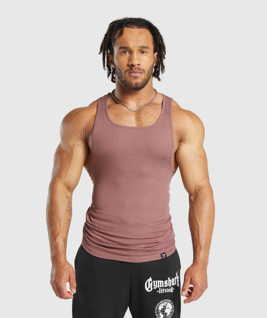 Ribbed Tank 1PK - Brick Brown