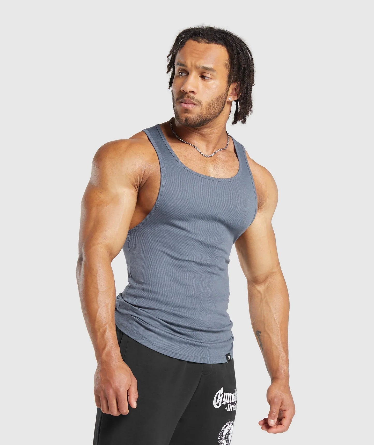 Ribbed Tank 1PK - Iron Blue