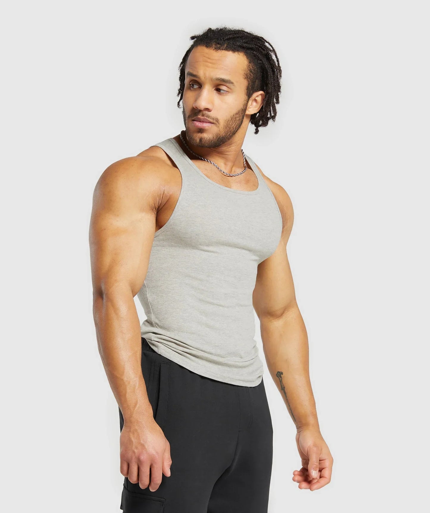 Ribbed Tank 3 Pack - Stone Grey Marl/Stone Grey Marl/Stone Grey Marl