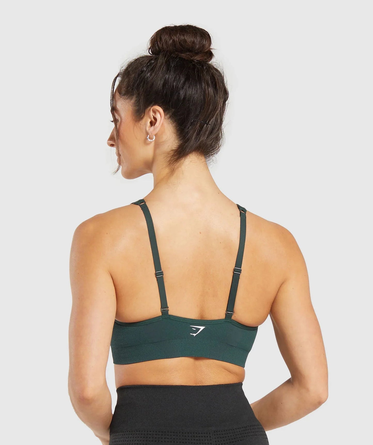 Vital Seamless 2.0 V Neck Sports Bra - Woodland Green Marl