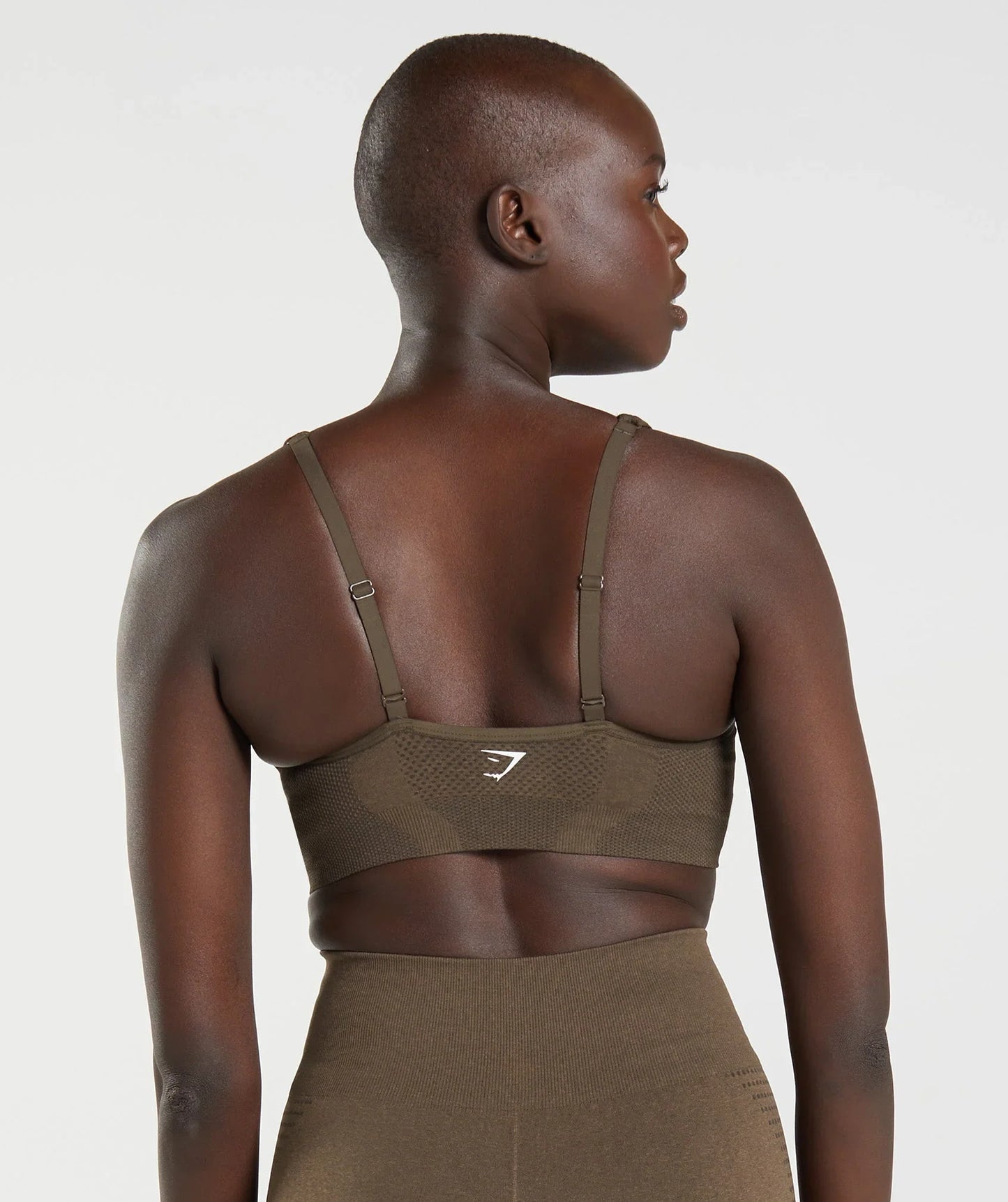 Vital Seamless 2.0 V Neck Sports Bra - Espresso Marl