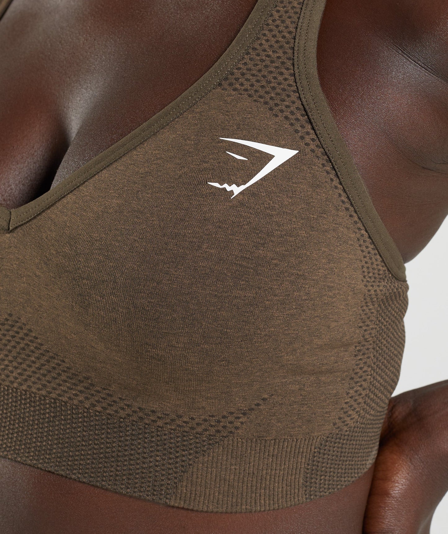 Vital Seamless 2.0 V Neck Sports Bra - Espresso Marl