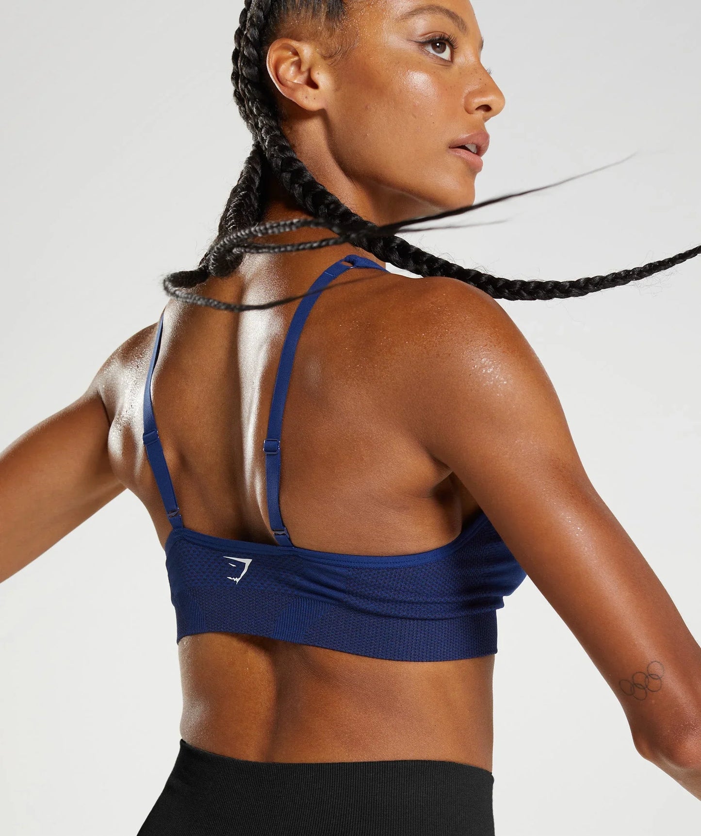 Vital Seamless 2.0 V Neck Sports Bra - Stellar Blue Marl