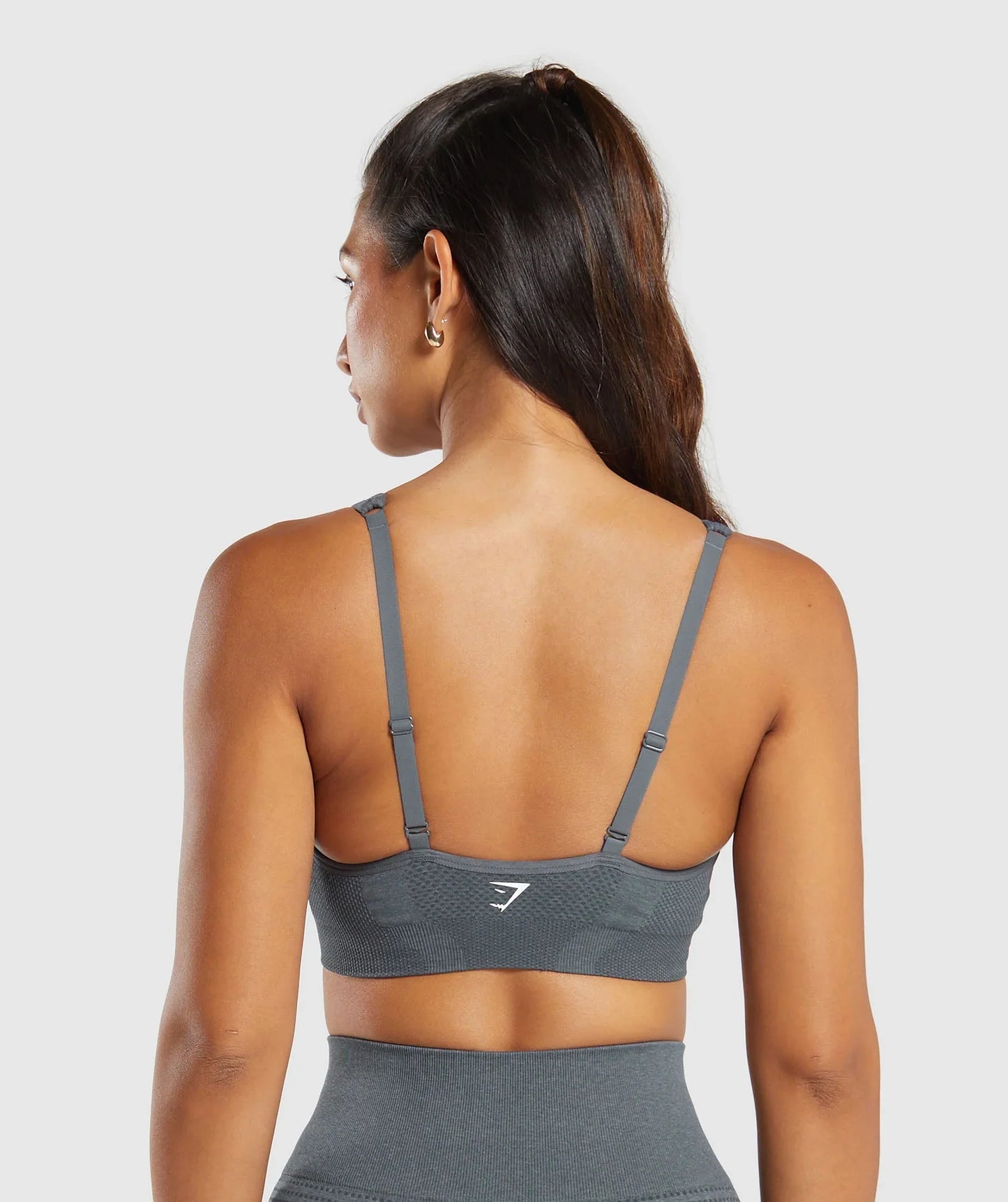 Vital Seamless 2.0 V Neck Sports Bra - Strong Grey/ Marl